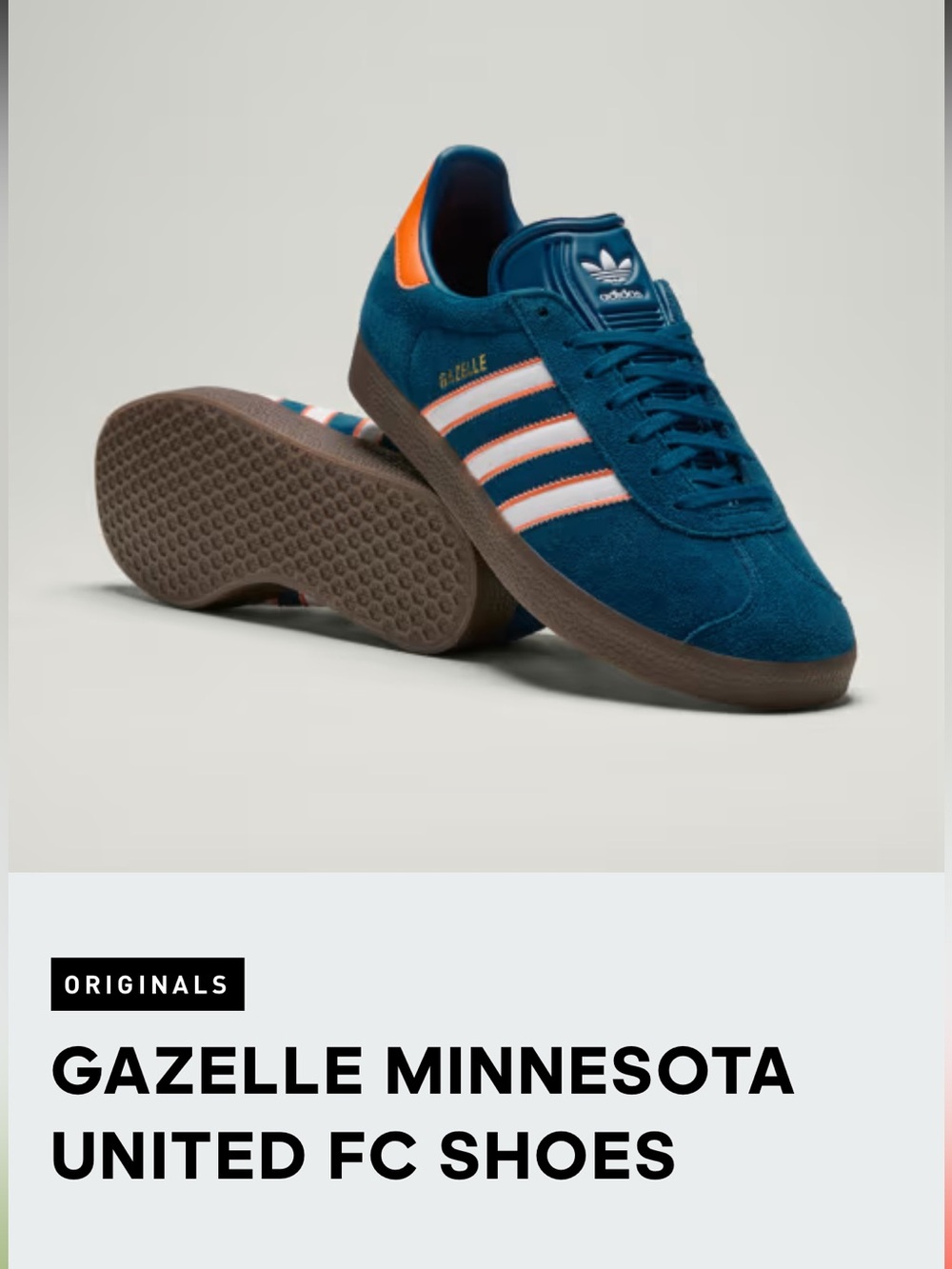 💙🧡RARE adidas Gazelle 2025 Soccer Archive Pack Minnesota United FC M 6 W 9 lJR41 - Picture 3 of 10